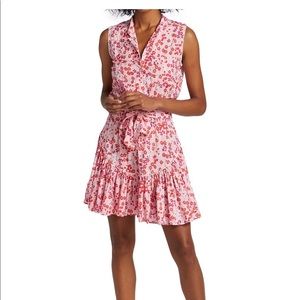NWT Poupette St Barth Felicia Floral Dress Pink Daffodil XS size